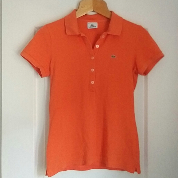 Lacoste Tops - LACOSTE - tangerine logo polo stretch top